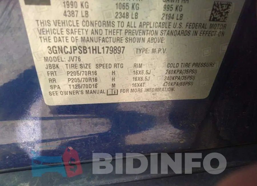 3GNCJPSB1HL179897 Photo# 9