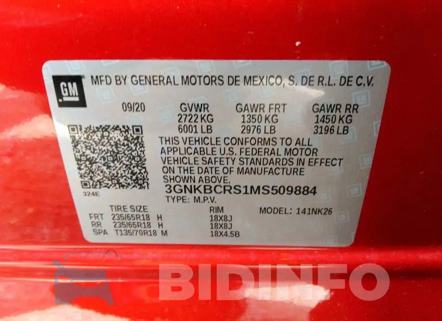 3GNKBCRS1MS509884 Photo# 9