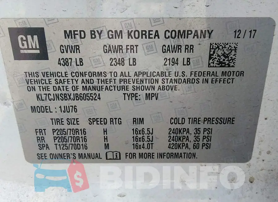 KL7CJNSBXJB605524 Photo# 9