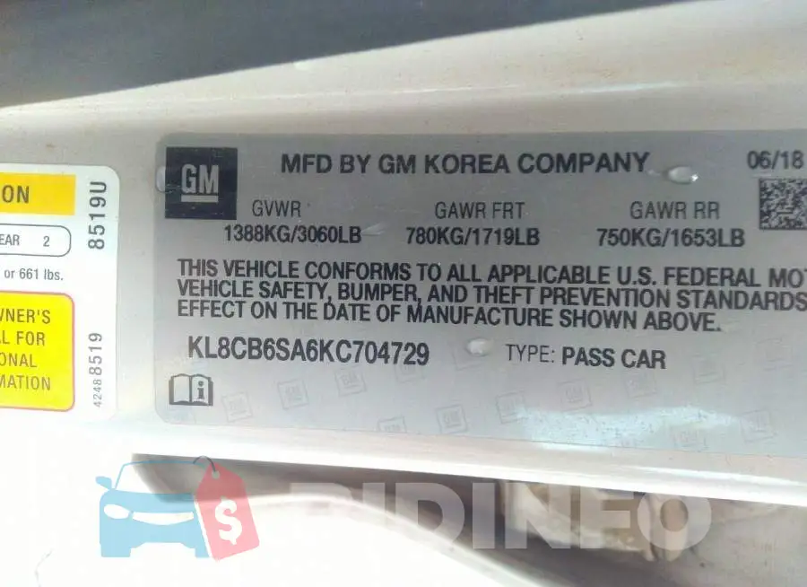 KL8CB6SA6KC704729 Photo# 9