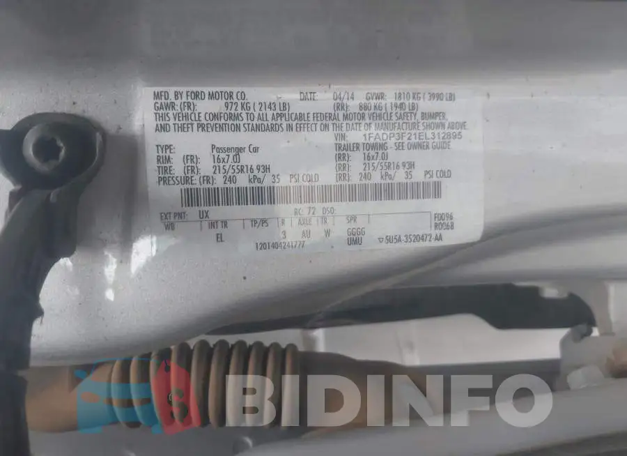 1FADP3F21EL312895 Photo# 9