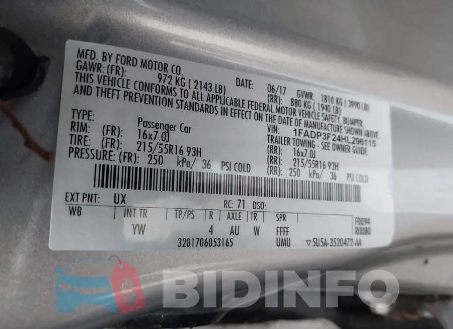 1FADP3F24HL296115 Photo# 9