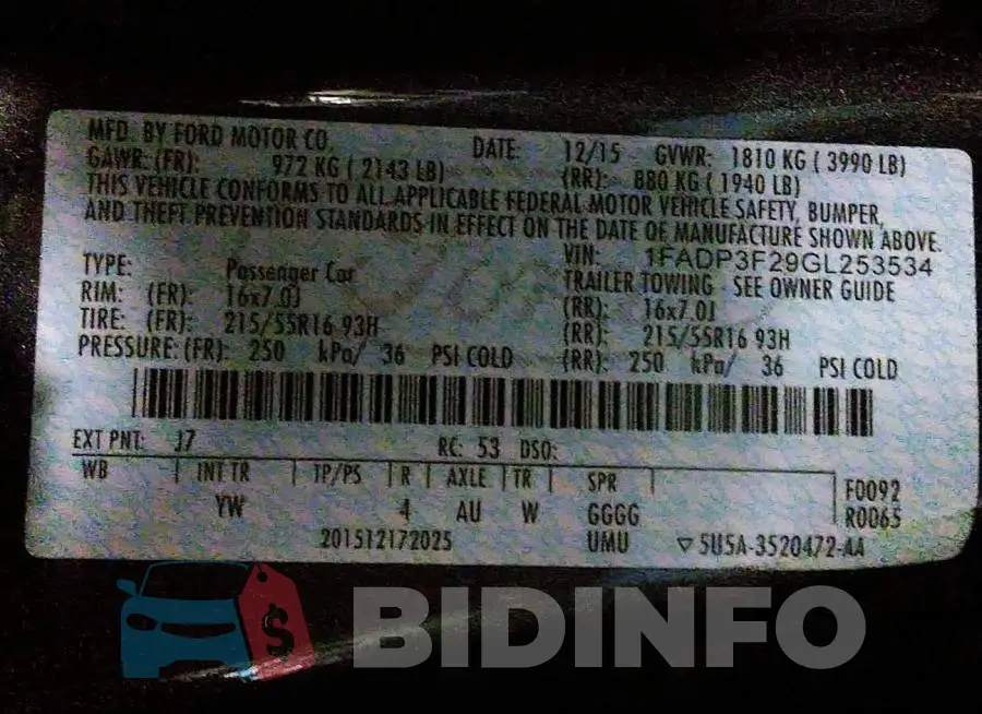 1FADP3F29GL253534 Photo# 9