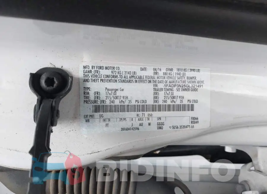 1FADP3N25GL321491 Photo# 9