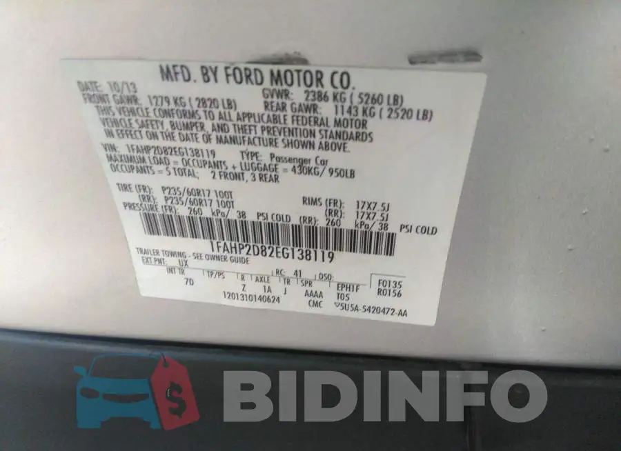 1FAHP2D82EG138119 Photo# 9