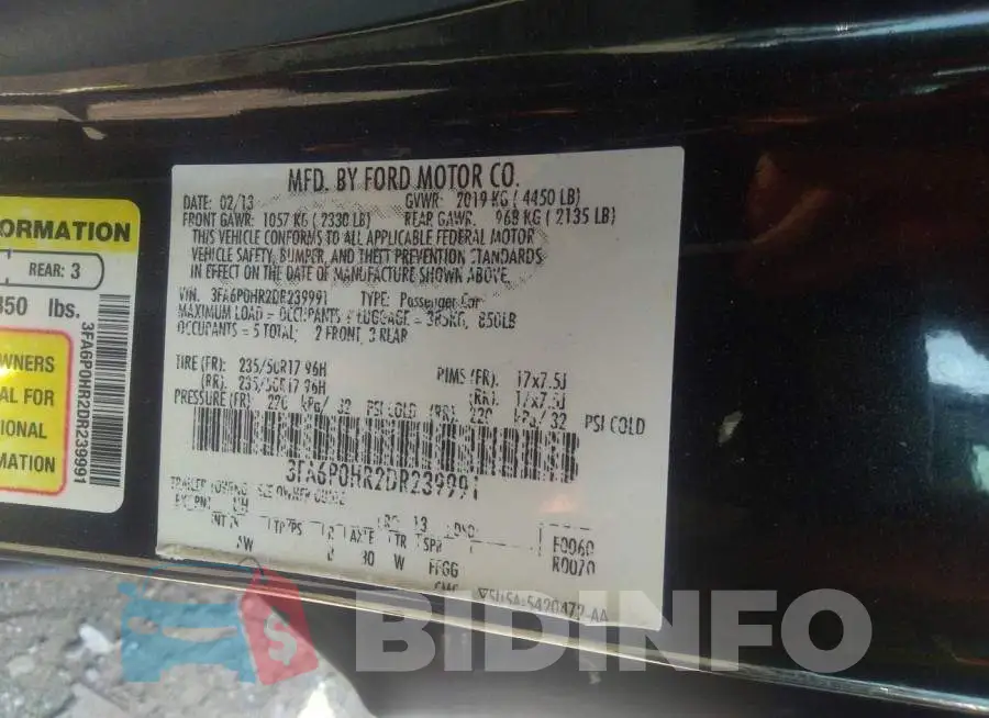 3FA6P0HR2DR239991 Photo# 9