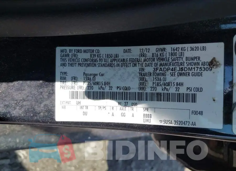 3FADP4EJ5DM175309 Photo# 9