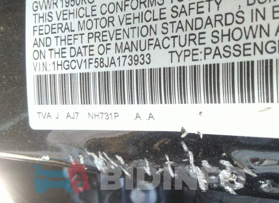 1HGCV1F58JA173933 Photo# 9