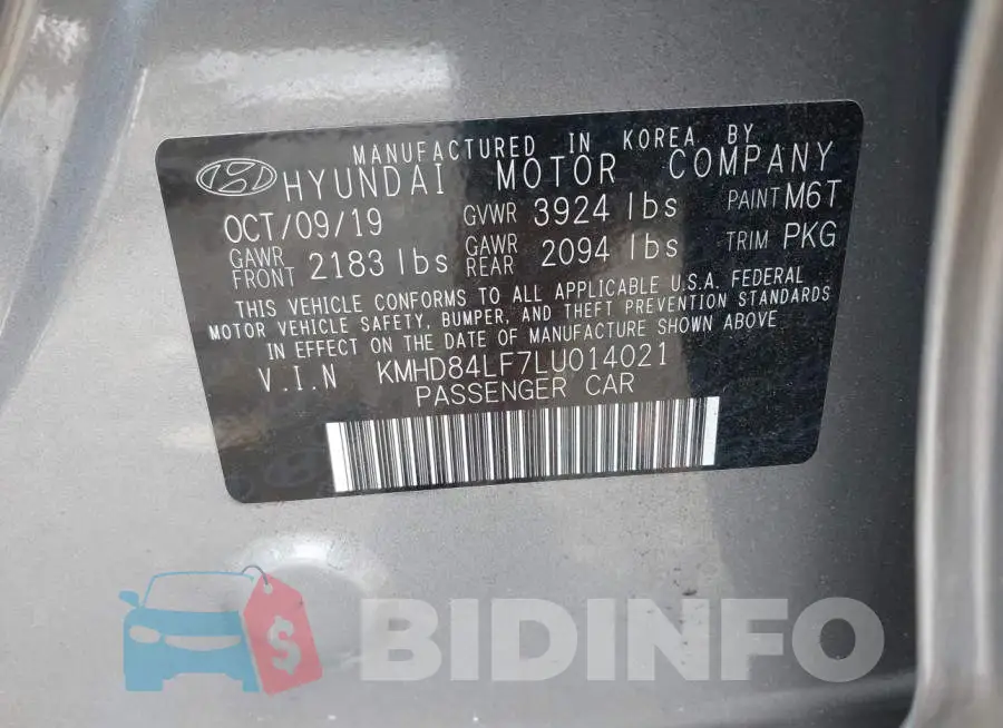 KMHD84LF7LU014021 Photo# 9