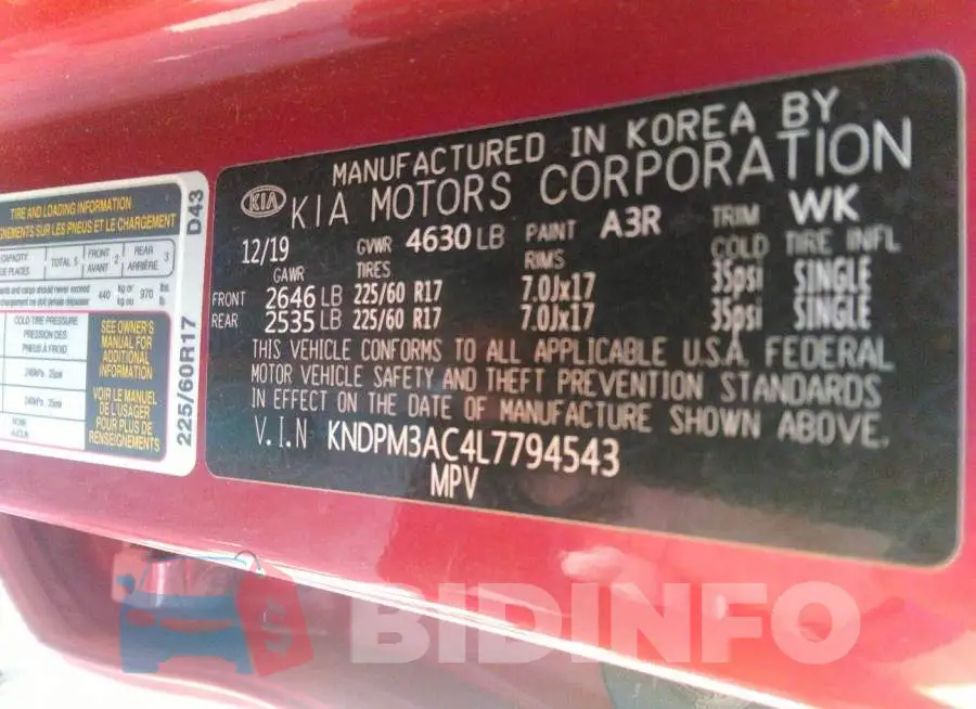 KNDPM3AC4L7794543 Photo# 9