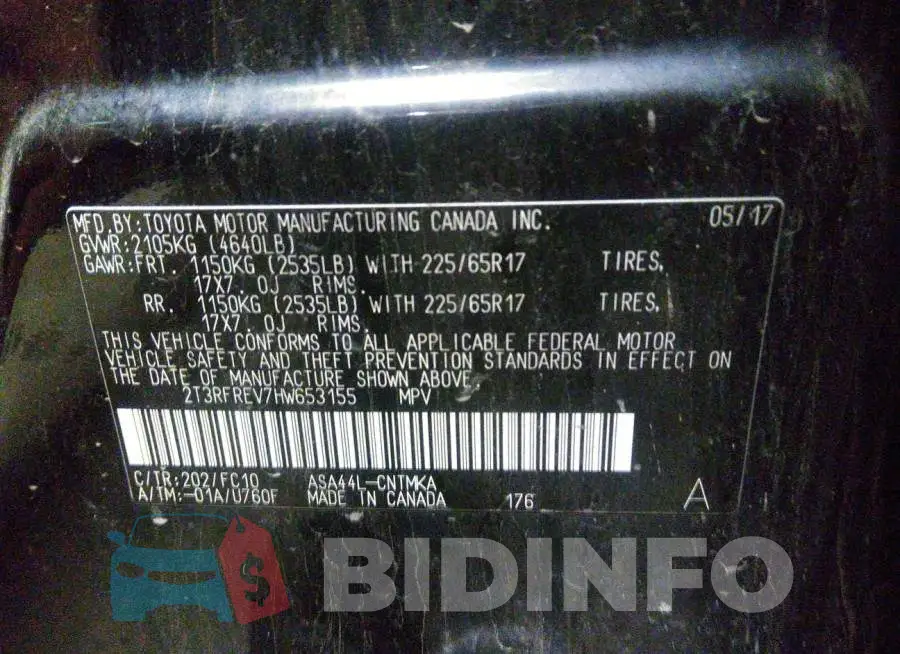 2T3RFREV7HW653155 Photo# 9
