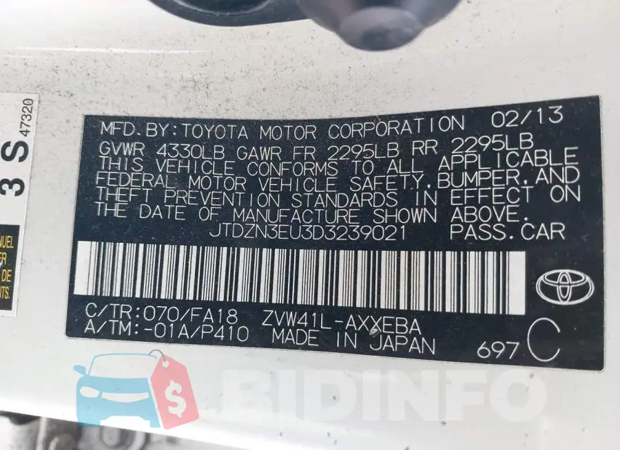 JTDZN3EU3D3239021 Photo# 9