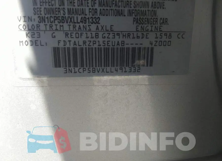 3N1CP5BVXLL491332 Photo# 9