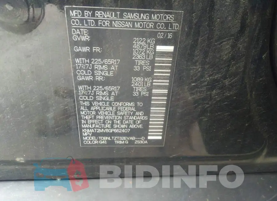 KNMAT2MV8GP662407 Photo# 9