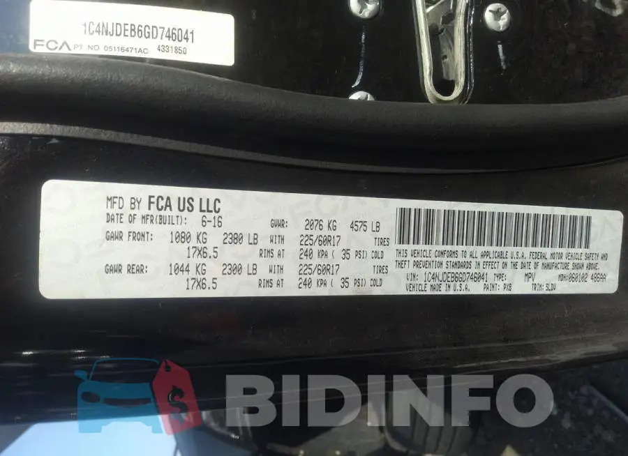 1C4NJDEB6GD746041 Photo# 9