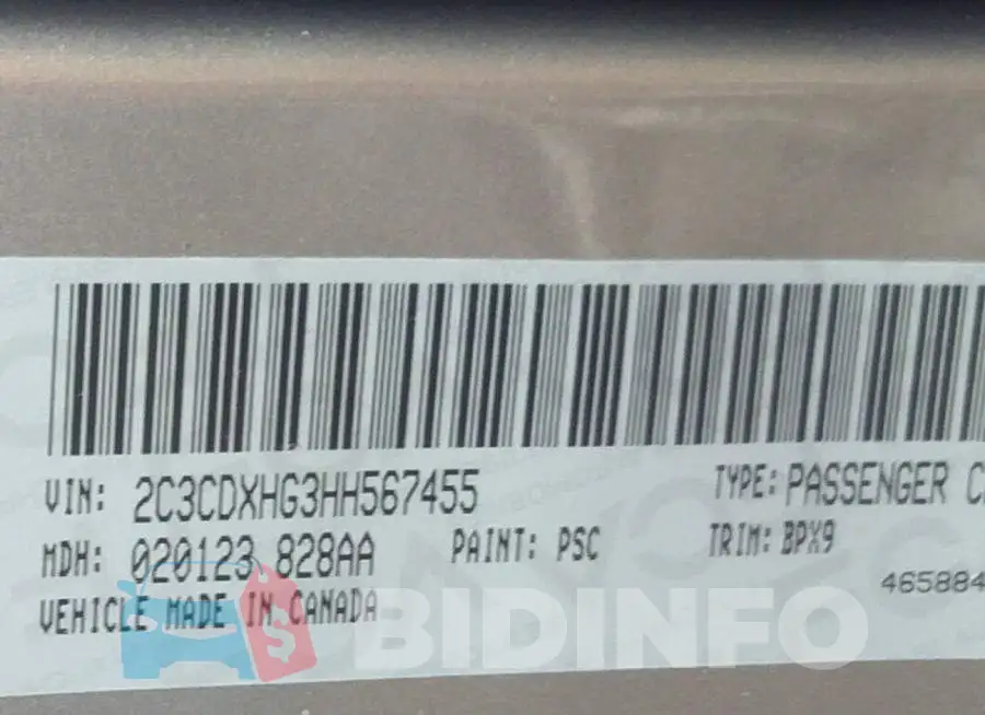 2C3CDXHG3HH567455 Photo# 9