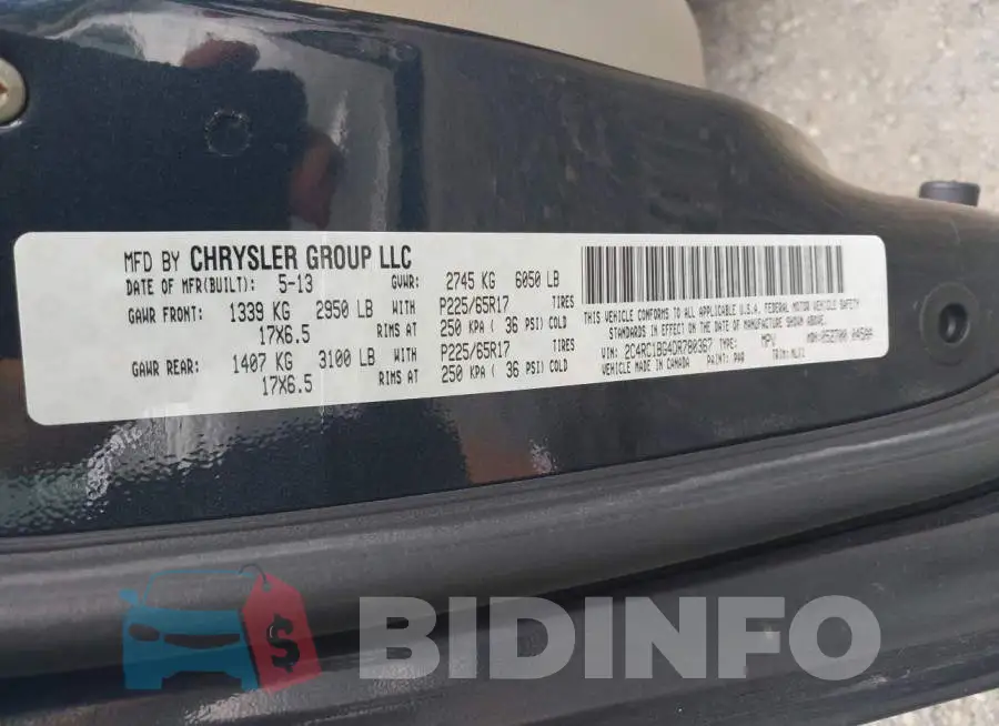 2C4RC1BG4DR780367 Photo# 9