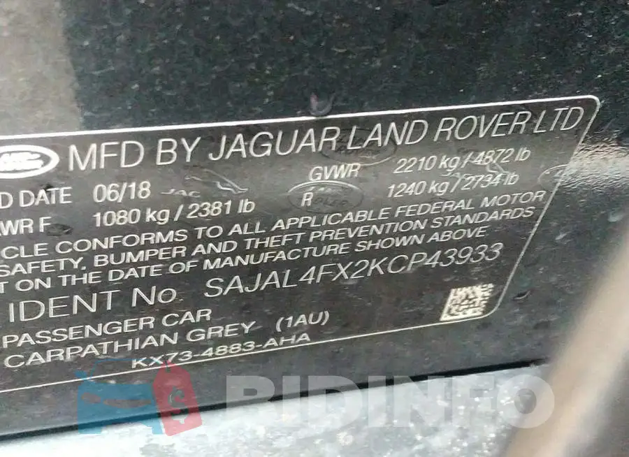 SAJAL4FX2KCP43933 Photo# 9
