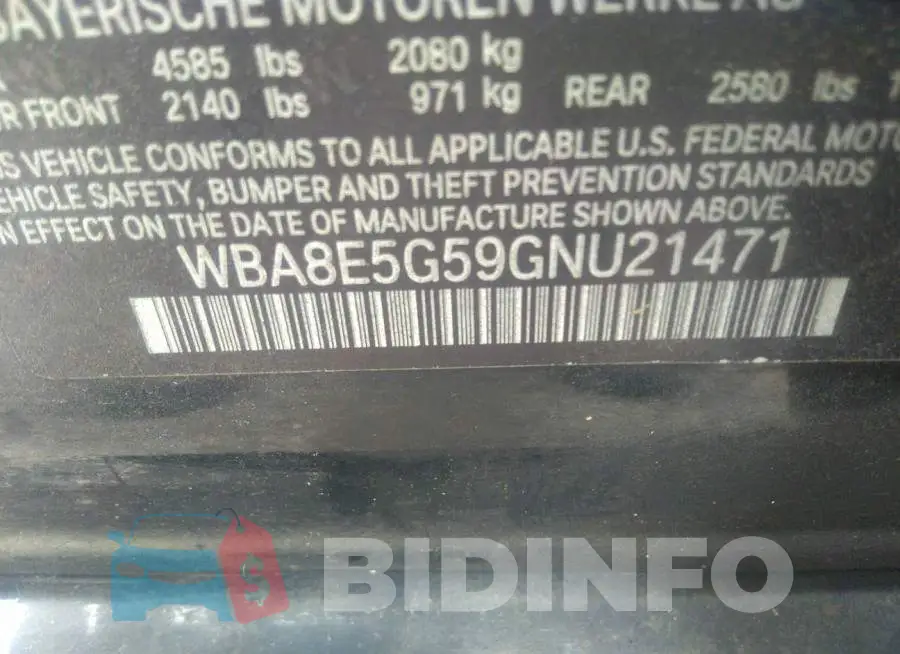 WBA8E5G59GNU21471 Photo# 9