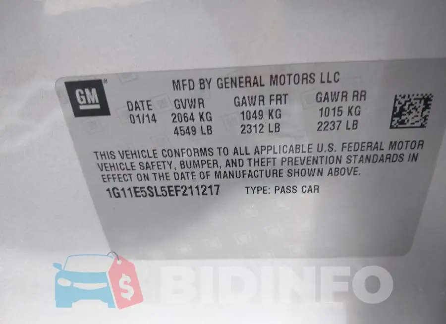 1G11E5SL5EF211217 Photo# 9