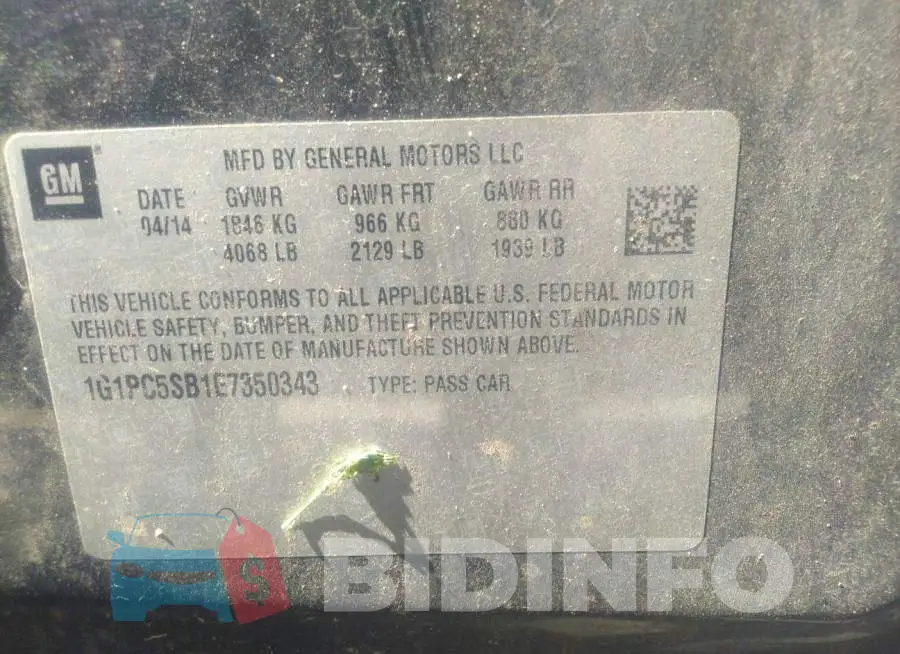 1G1PC5SB1E7350343 Photo# 9