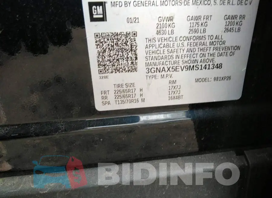 3GNAX5EV9MS141348 Photo# 9