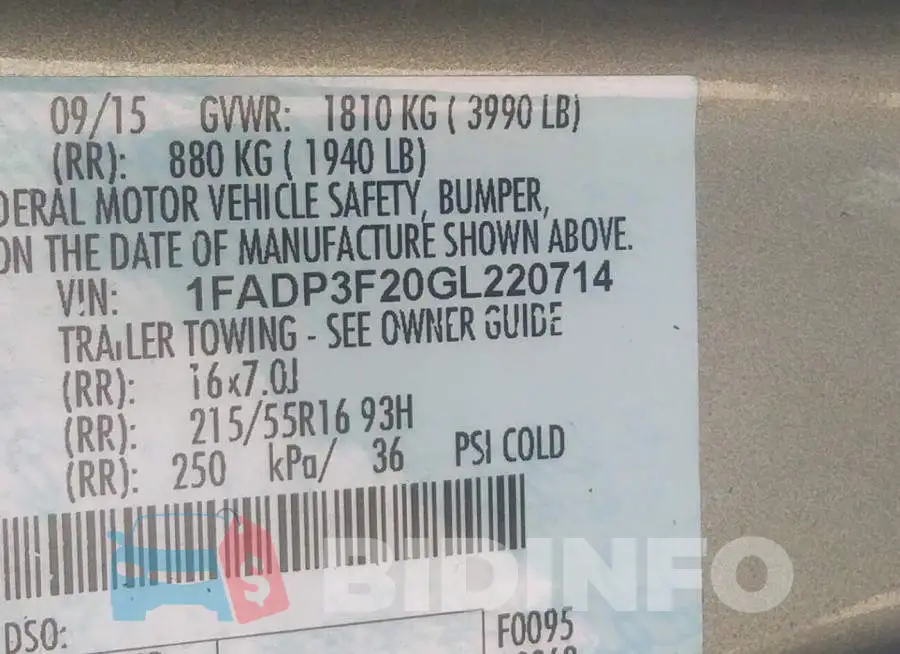 1FADP3F20GL220714 Photo# 9