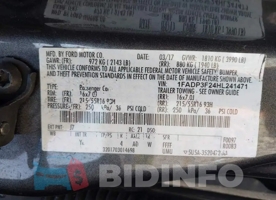 1FADP3F24HL241471 Photo# 9