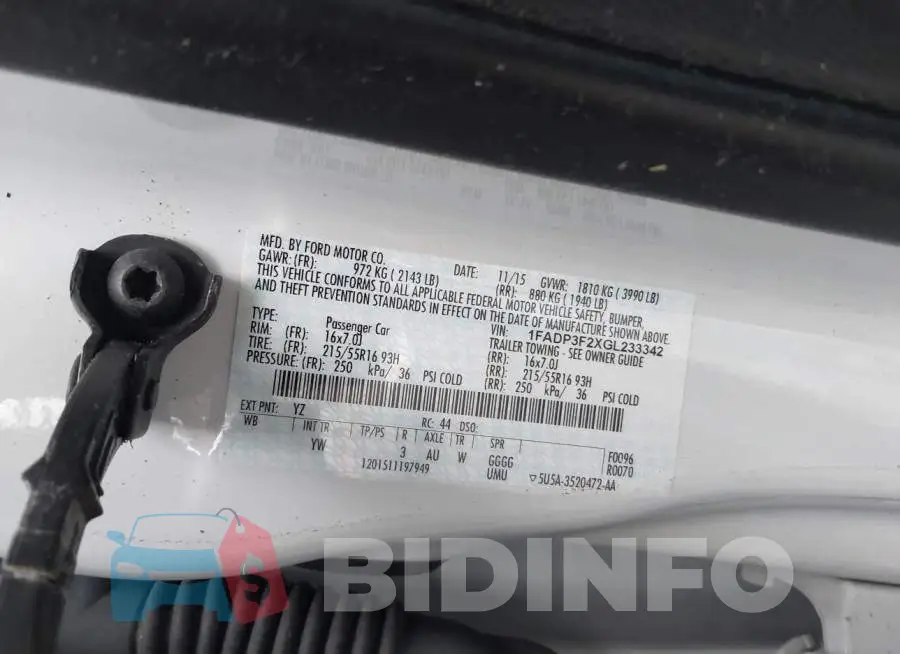 1FADP3F2XGL233342 Photo# 9