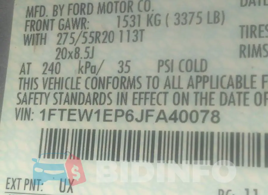 1FTEW1EP6JFA40078 Photo# 9