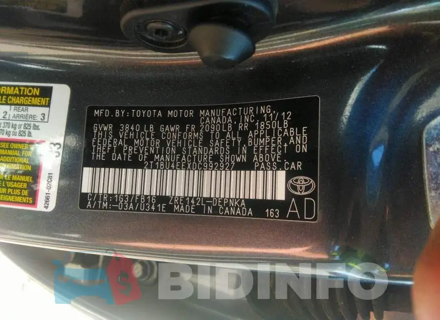 2T1BU4EEXDC992927 Photo# 9