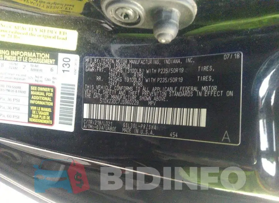 5TDXZ3DC7JS960229 Photo# 9
