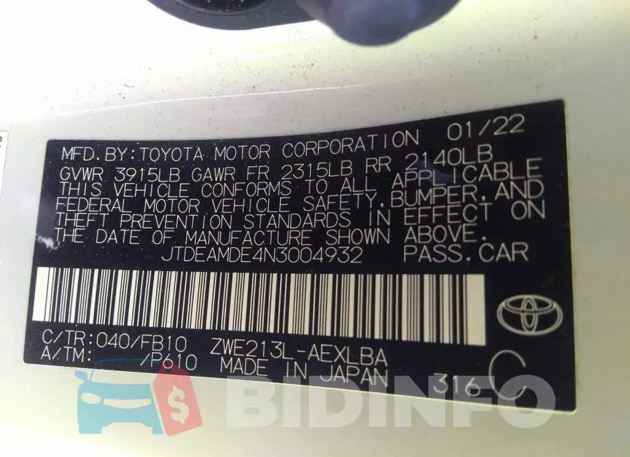 JTDEAMDE4N3004932 Photo# 9