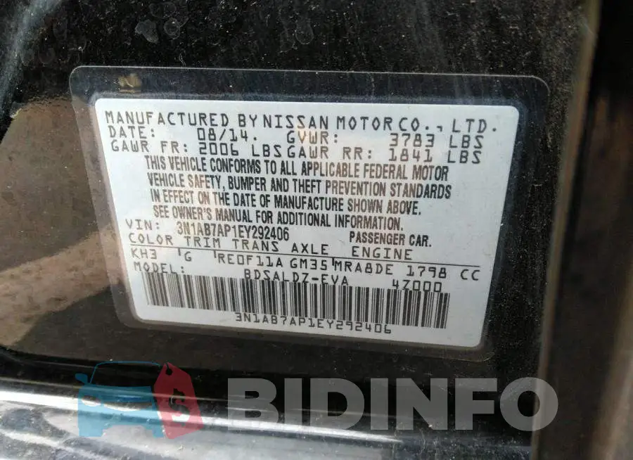 3N1AB7AP1EY292406 Photo# 9