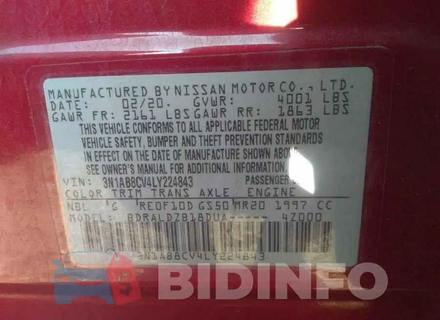 3N1AB8CV4LY224843 Photo# 9