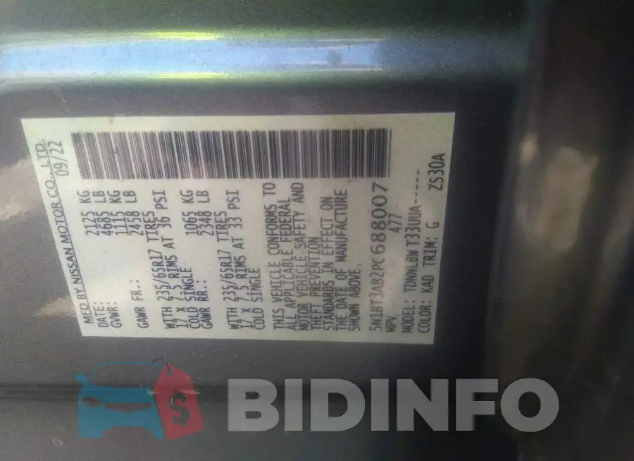 5N1BT3AB2PC688007 Photo# 9
