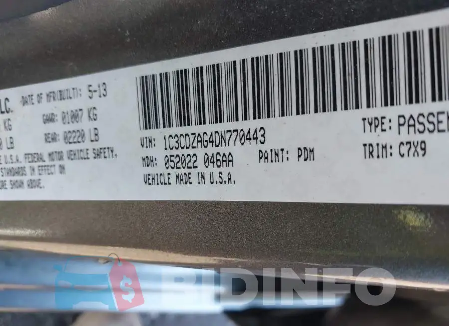 1C3CDZAG4DN770443 Photo# 9