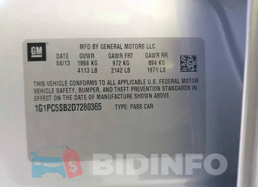 1G1PC5SB2D7280365 Photo# 9