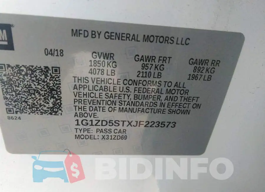 1G1ZD5STXJF223573 Photo# 9