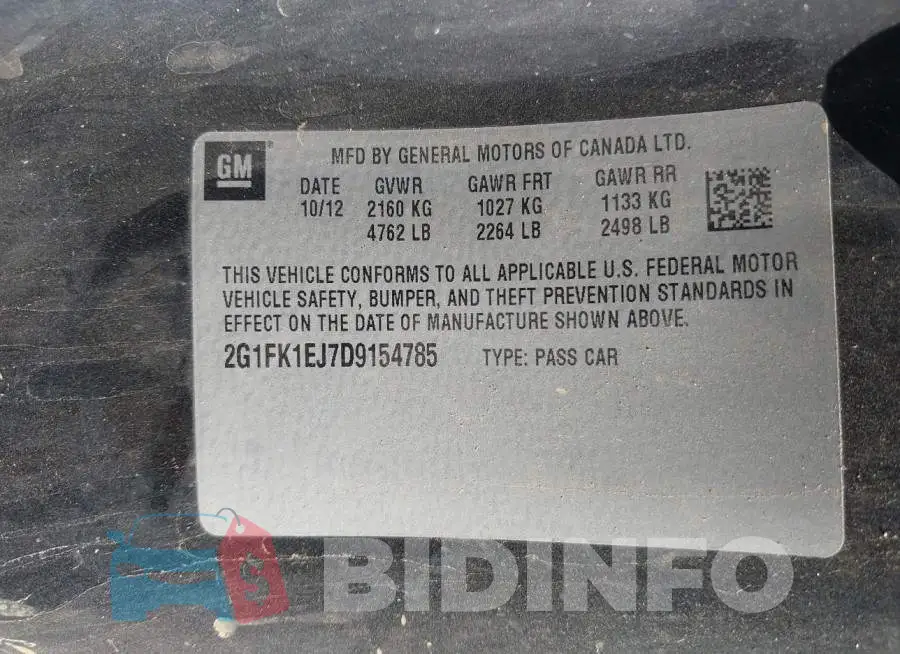 2G1FK1EJ7D9154785 Photo# 9