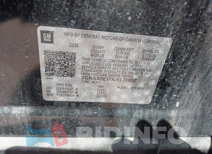 2GNAX5EV0L6170802 Photo# 9