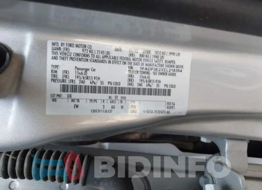 1FADP3E2XEL218354 Photo# 9