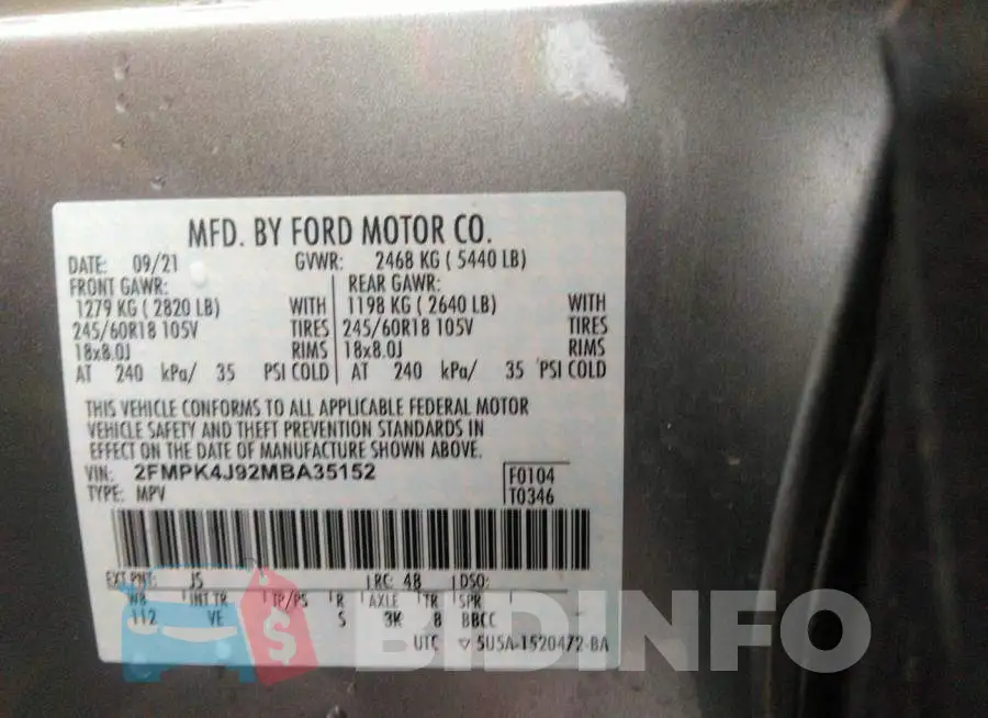 2FMPK4J92MBA35152 Photo# 9