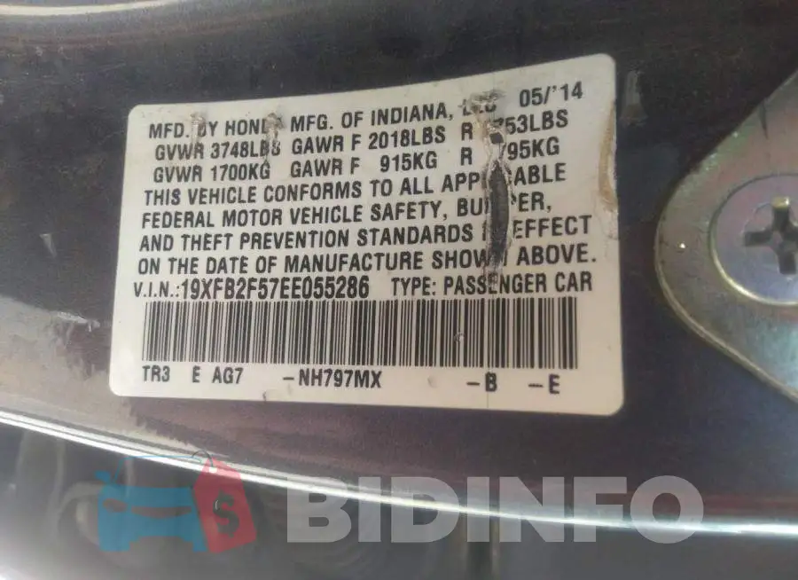 19XFB2F57EE055286 Photo# 9