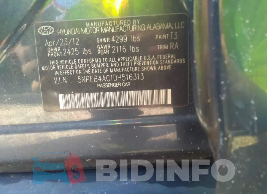 5NPEB4AC1DH516313 Photo# 9