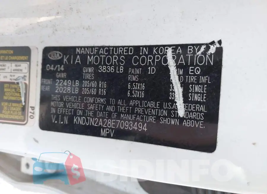 KNDJN2A28E7093494 Photo# 9