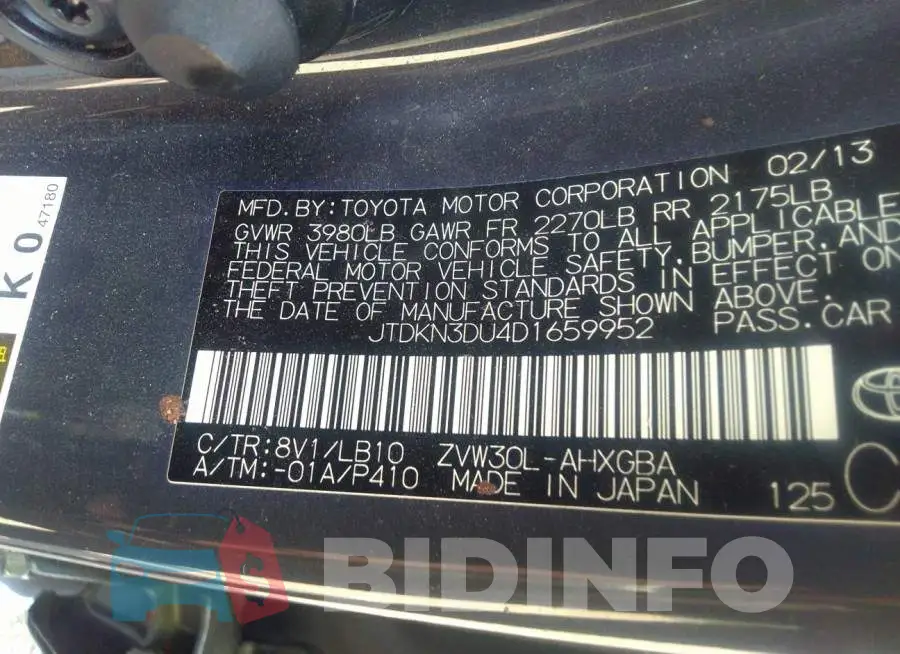JTDKN3DU4D1659952 Photo# 9