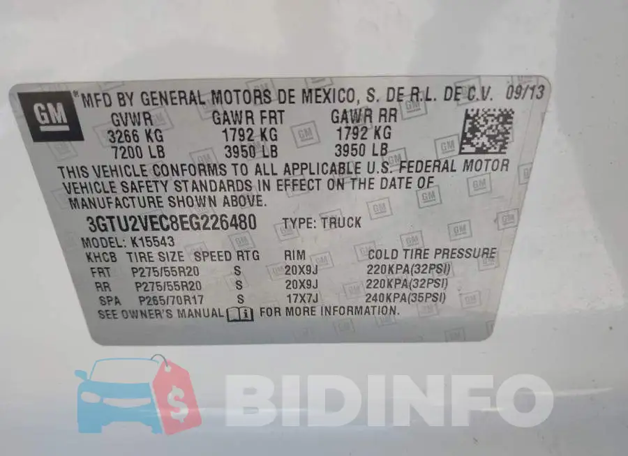 3GTU2VEC8EG226480 Photo# 9
