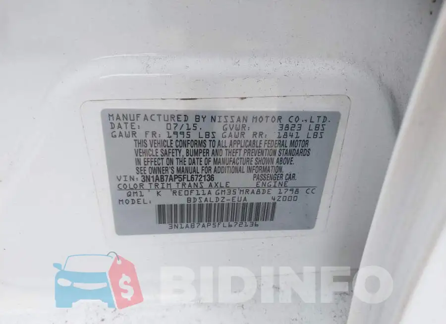 3N1AB7AP5FL672136 Photo# 9