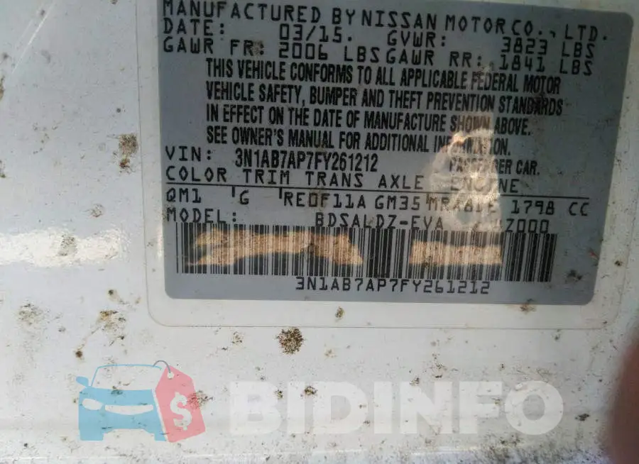 3N1AB7AP7FY261212 Photo# 9